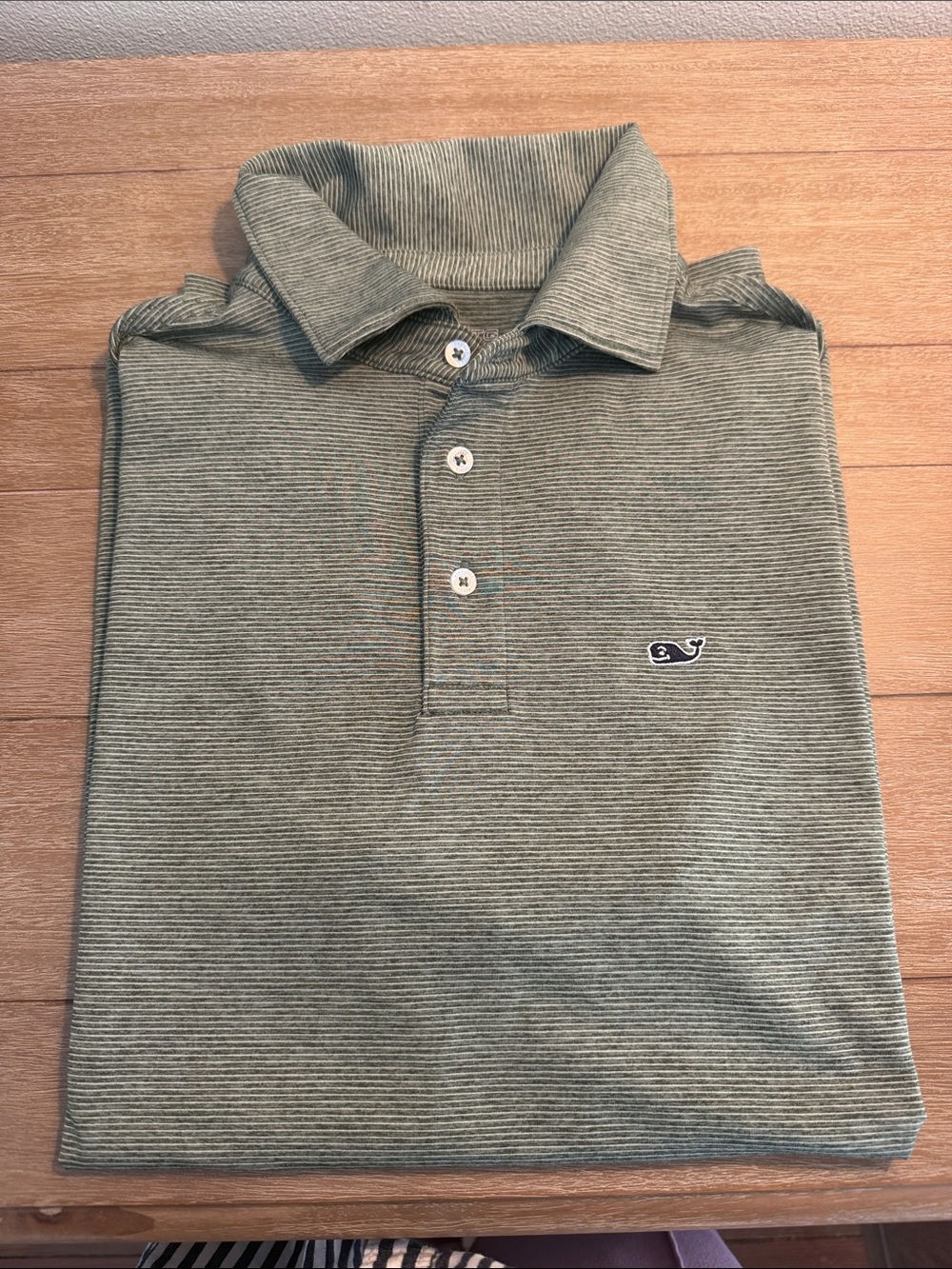 Vineyard Vines Boys' Olive Green Striped Polo